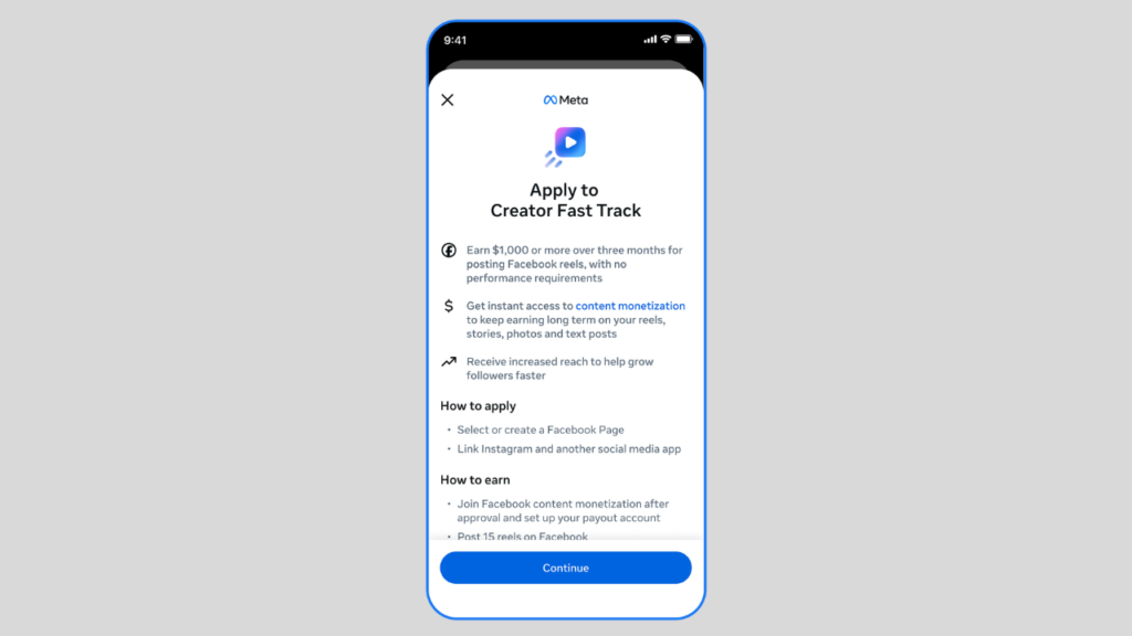 facebook creator fast track program