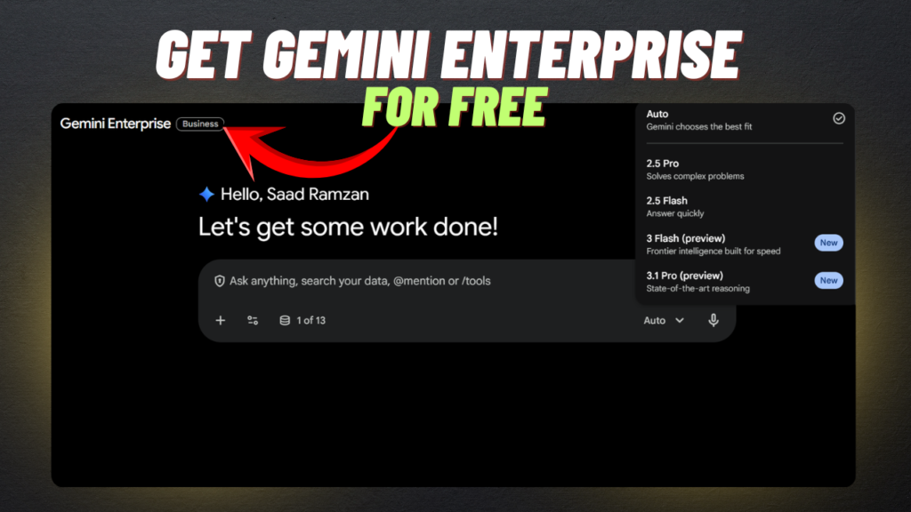 Get Gemini Enterprise For Free